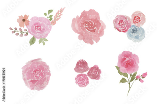 abstract watercolor flowers, leaves illustration set - green leaf branches collection for wedding, greetings, stationary, wallpapers, fashion, background. olive, green leaves, Eucalyptus etc.