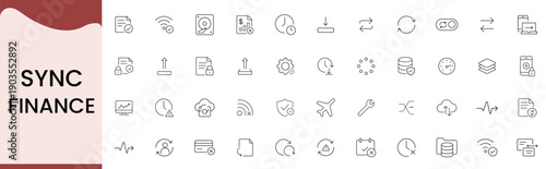 Sync Finance Vector Illustration for Banking Data Update, Account Synchronization and Fintech App Design