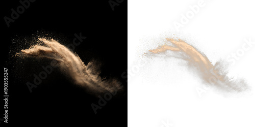 Photos Brown Dust Storm Splash with Powder Texture PNG Element