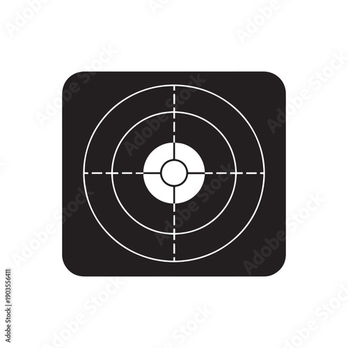 Modern Sniper Target Crosshair Icon Minimalist Aiming Sight Vector Graphic for Shooting.