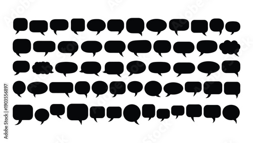 A collection of speech bubbles in various shapes and sizes Vector