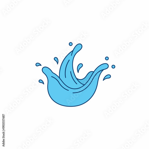 Clean flat vector icon of a simplified water puddle with cut-out negative space details, solid color, no gradient, crisp edges, modern icon system style