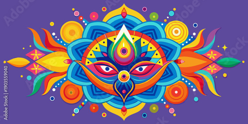 Holi, festival color dust eruption abstract design bright pigment high resolution photo