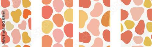 Abstract Organic Blob Pattern in Warm Neutral Colors Vector