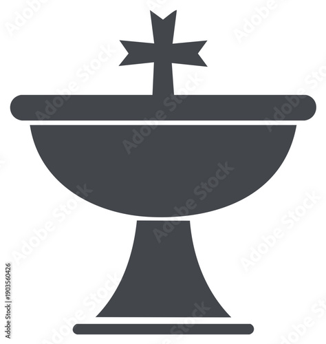 Baptismal font icon religious symbol Christianity faith belief Christian church.