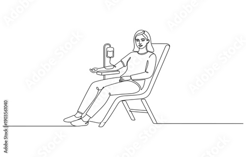 World Blood Donor Day one line art, giant droplet continuous contour drawing safe life single drawing line art flat doodle hospital, patient, blood, woman, blood donation, medicine.