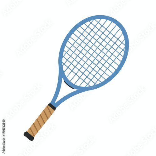 Blue Tennis Racket Illustration
