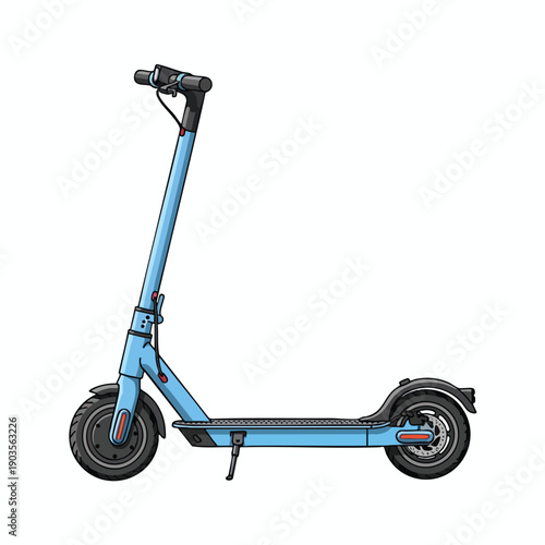 Modern Electric Scooter Isolated on White Background