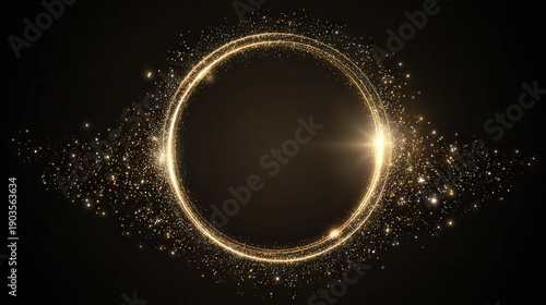 Wallpaper Mural Golden magic ring with sparkling particles and glow Torontodigital.ca