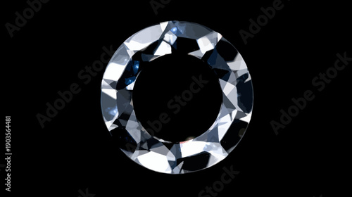 Sparkling Brilliant Cut Diamond Isolated on Black Background, Luxury Gemstone with Clear Facets, Ideal for Jewelry Concepts