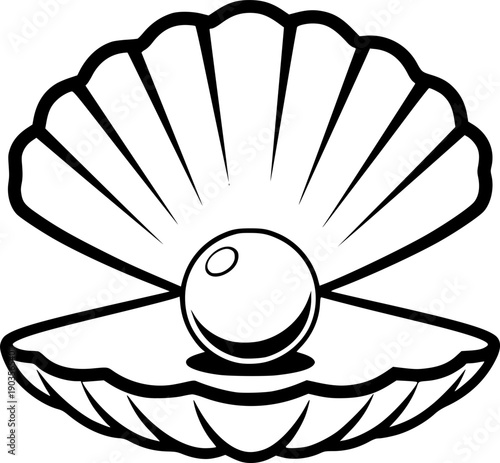Pearl in opened seashell representing ocean treasure and natural beauty
