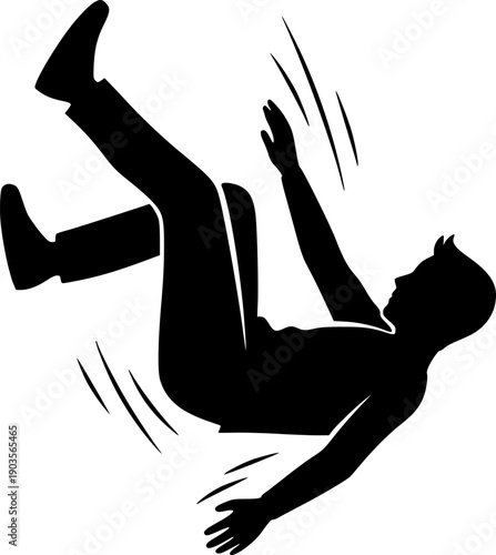 Person falling to the ground experiencing a sudden collapse or fainting episode
