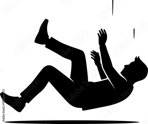 Person falling to the ground experiencing a sudden collapse or fainting episode
