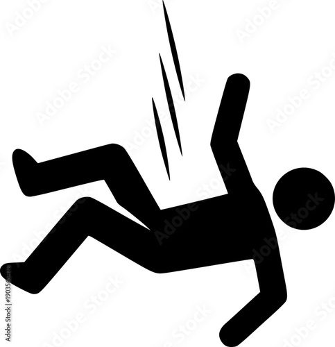 Person falling to the ground experiencing a sudden collapse or fainting episode
