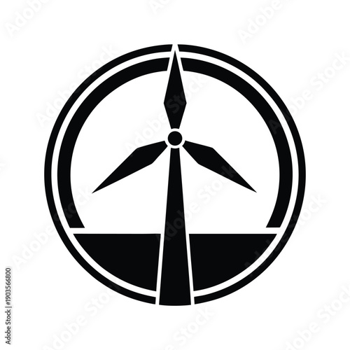 Wind Turbine Tower Background Icon