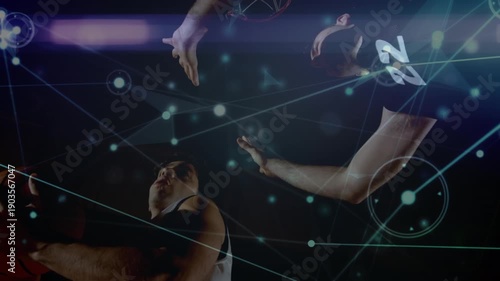 Animation of network of connections over diverse basketball players