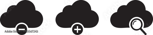 Cloud Minus Cloud Plus Cloud Search Storage Icon