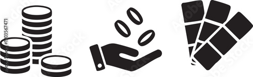 Coin Stack Coins Collect Color Swatch Finance Icon