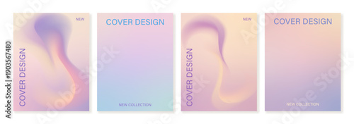 
Set of 4 cover templates with abstract gradient waves and soft pastel backgrounds. For covers, posters, banners, flyers, presentations and other projects. Vector, for web and print.
