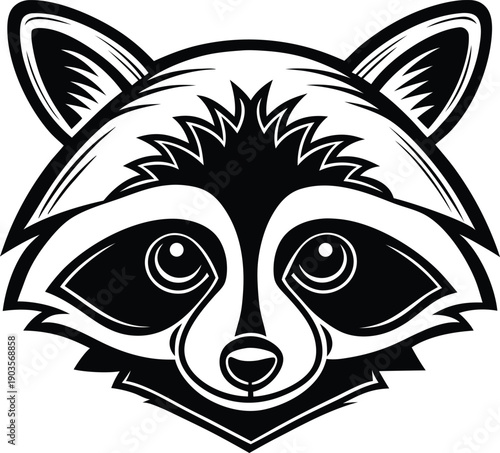 raccoon head vector art transparent background