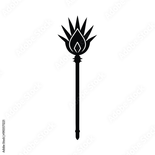 Wooden Staff Sacred Spiritual Power Icon