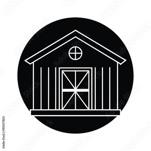 Workshop Shed Industrial Work Background Icon