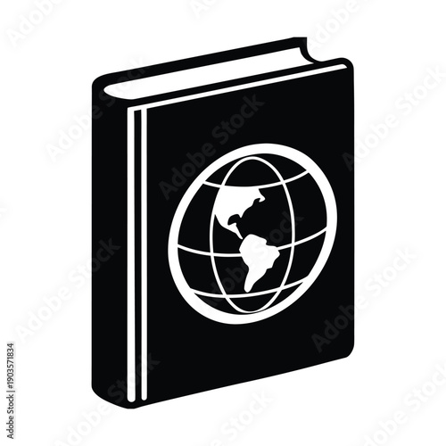 World Atlas Book Educational Cover Icon