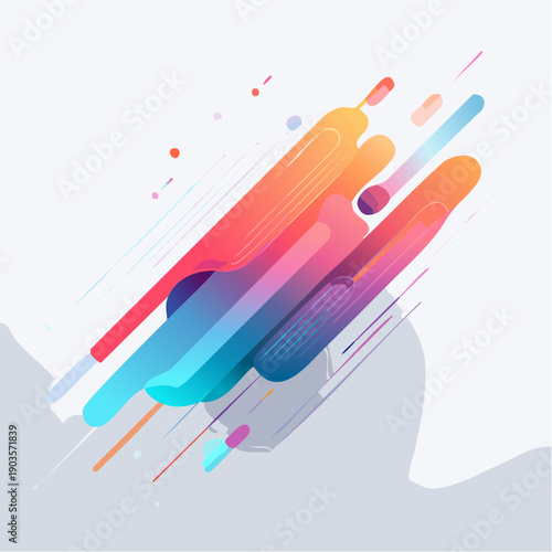 Dynamic Abstract Gradient Lines and Shapes Creating a Vibrant Artistic Background for Modern Design Concepts