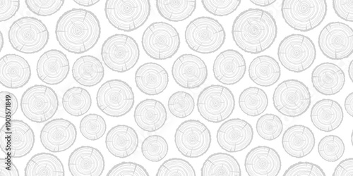 Wood texture rings slice of tree wooden stump seamless pattern