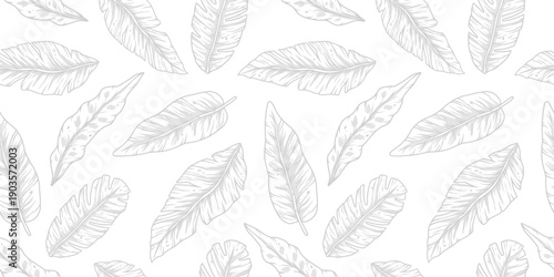 Tropical exotic leaves or plant seamless pattern for summer background and beach wallpaper