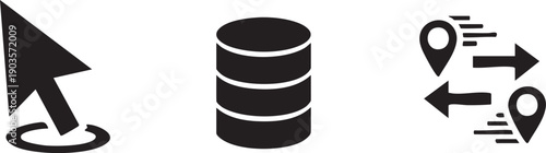 Cursor Click Cylinder Data Technology Storage Server Icon