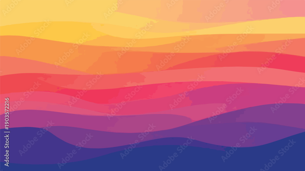 Fototapeta premium A layered watercolor-style gradient in warm to cool hues