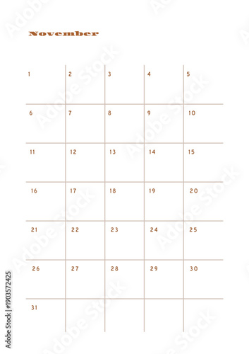 Minimalist abstract monochtome planner. Daily, weekly, monthly planner template. Blank printable vertical notebook page with space for notes and goals
