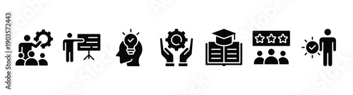 Training banner web icon vector illustration concept for education with icon of coaching, teaching, knowledge, development, learning, experience, and skills