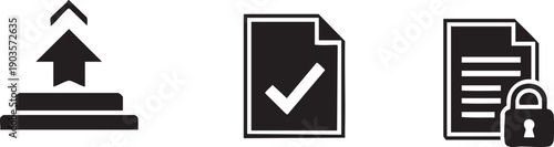 Dock Document Check Document Lock Data Management Icon