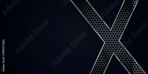 Abstract background with mesh pattern and shiny metal texture. Modern and futuristic background concept with empty space for text. Vector vol. 5
