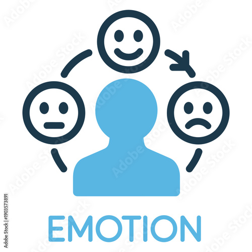 Person with multiple emotions and feelings  States of Mind concept icon