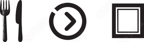Fork Knife Forward Alt Frame Dining Layout Icon