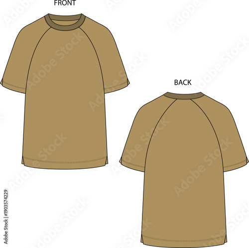 Men's Raglan tee slit on Bottom and Sleeve with oversize fit