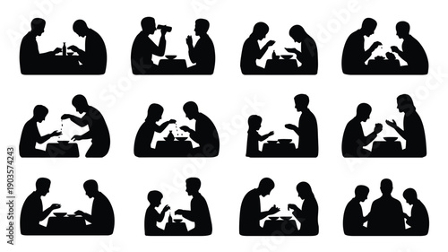 Vector illustration bundle featuring people working together in various collaborative poses and activities