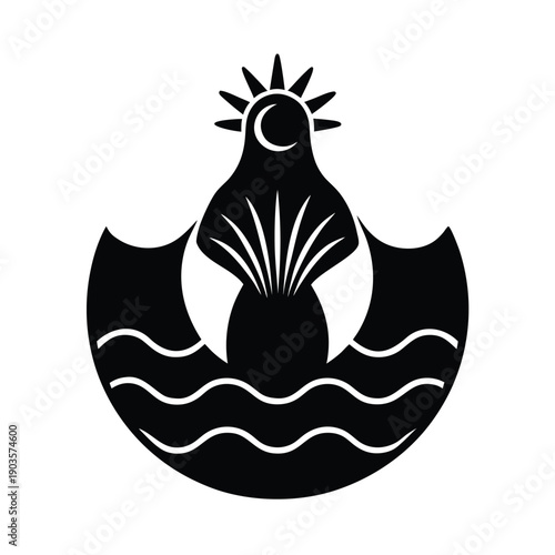 Yemanja Ocean Goddess Waves Moon Icon
