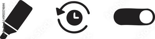 Highlighter History Toggle Stationery Time Tracking Management Icon