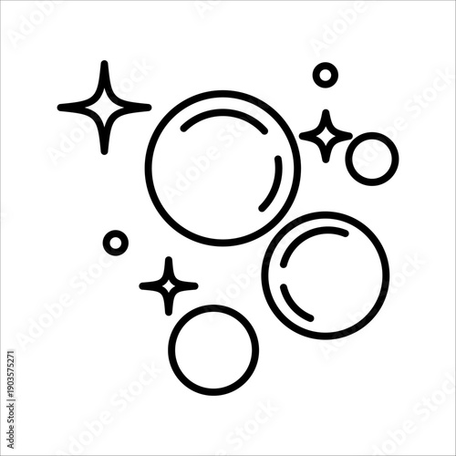 Bubbles icon. Soap foam, fizzy drink, oxygen bubble pictogram symbol template for graphic and web design collection logo vector illustration