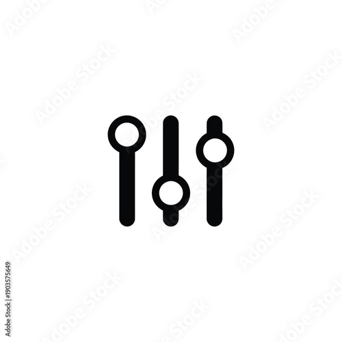 Simple black and white icon representing adjustment sliders for settings