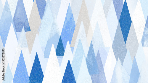 手書き風な冬色の幾何学的の森・北欧風