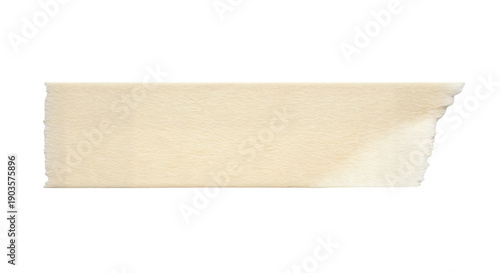Fotografia Torn piece of beige paper on white background