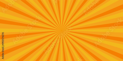 orange sun rays background design template