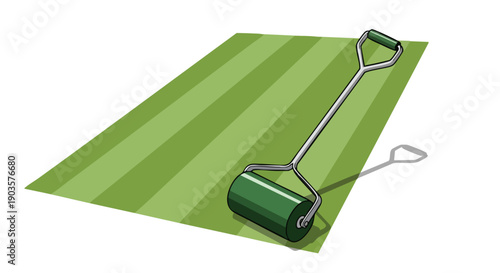 Family Easter Traditions and Spring Celebrations lawn mowing event illustration outdoors from above