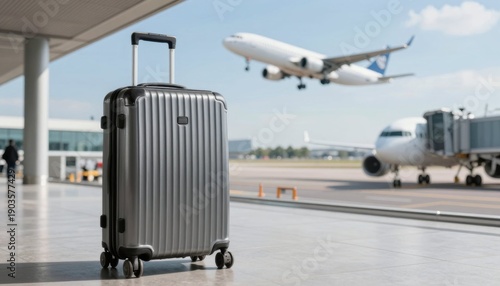 Wallpaper Mural Traveling with luggage airport departure terminal photography busy environment ground level view adventure and journey Torontodigital.ca