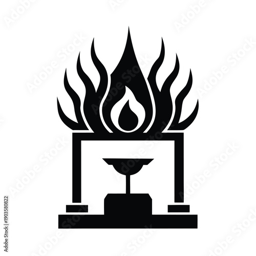 Zoroastrian Fire Altar Sacred Icon